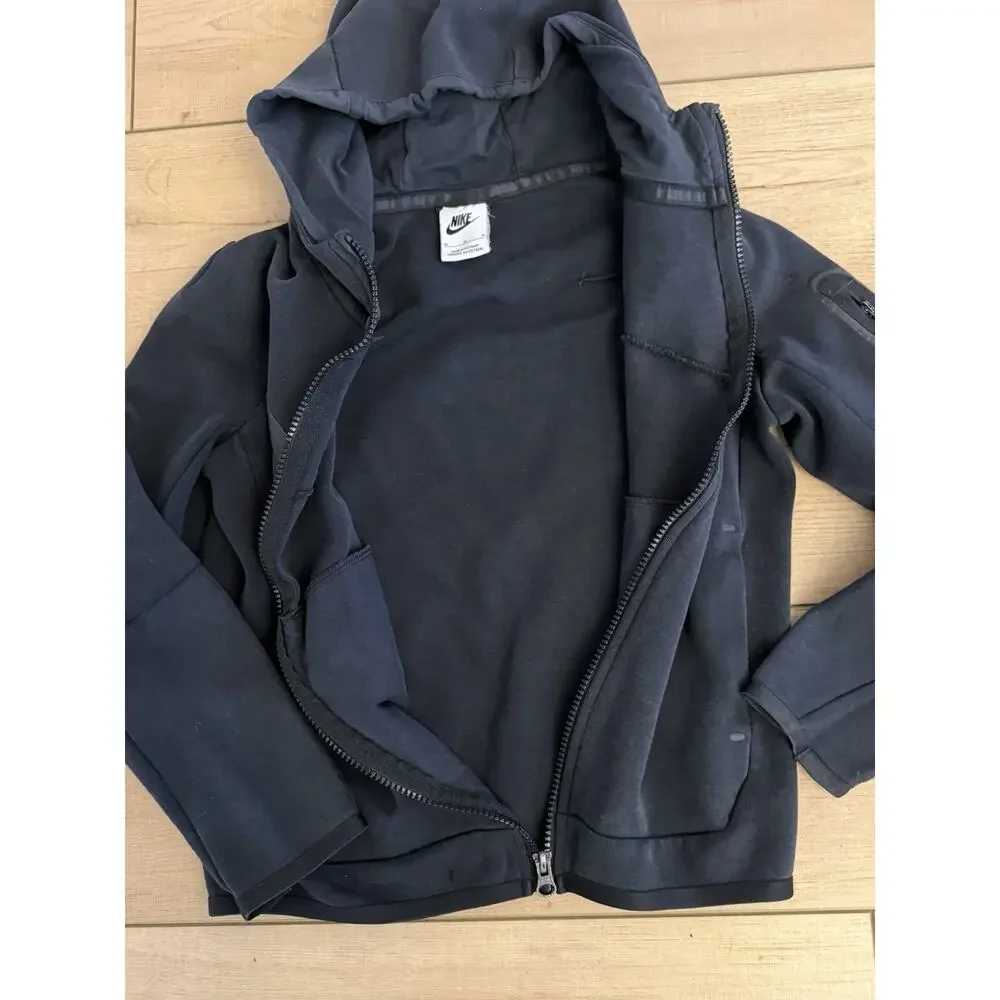 Nike Tech Fleece Full Zip Hoodie Boys L Black CU9223-010 Youth Jacket
